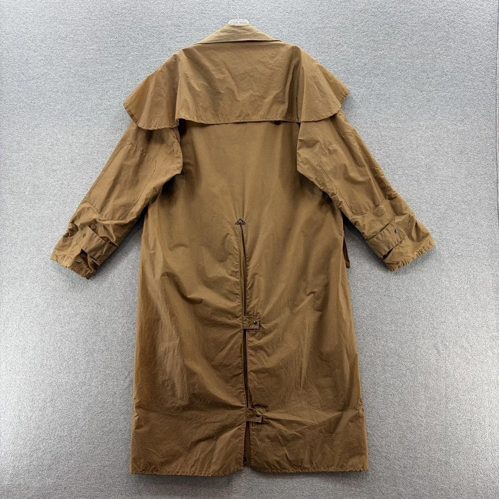 VTG 80s Banana Republic Coat Mens Small Brown Waxed Rain Duster England